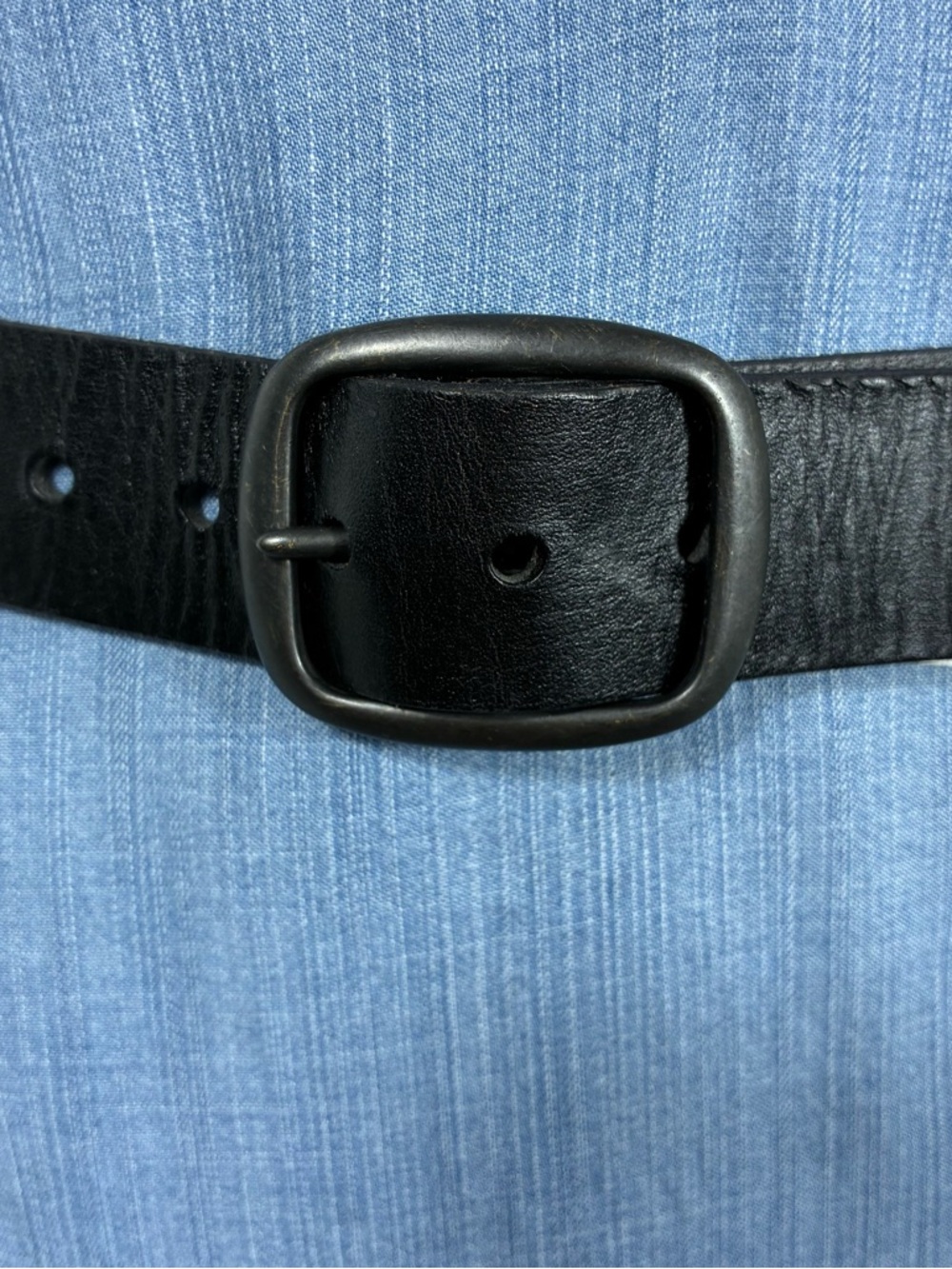 Gymboree belt 100% leather 33” long black with black buckle